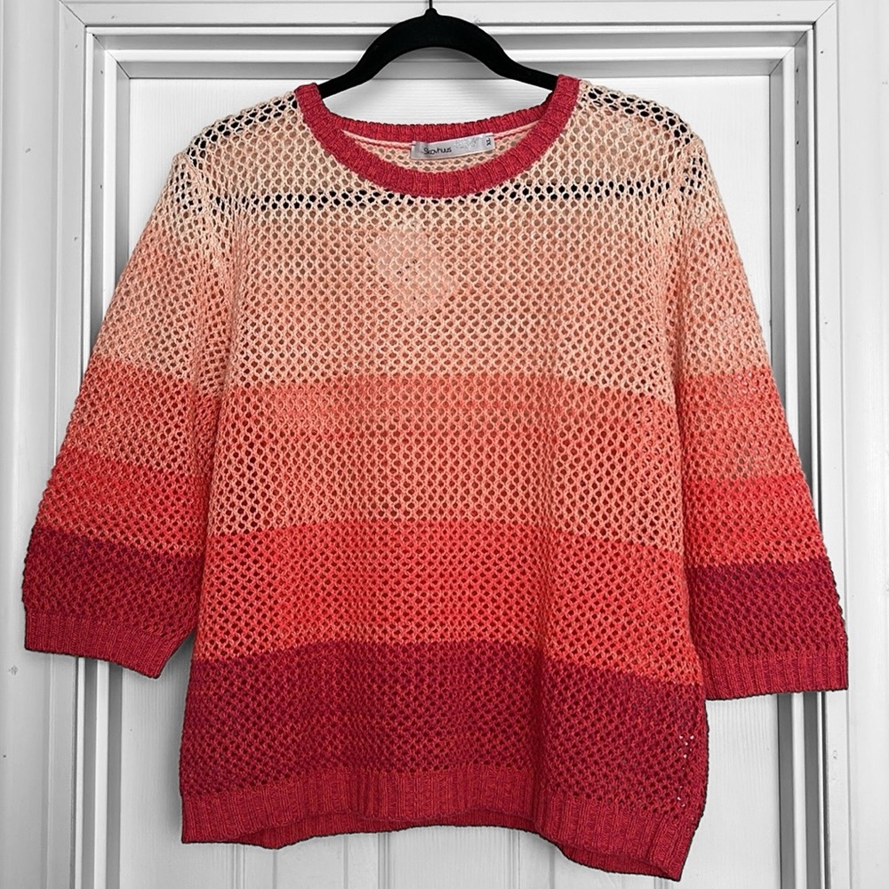 New! Skovhuus Fine Knits Ombre Open-knit Sweater